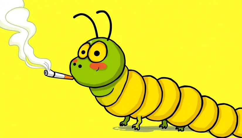 caterpillar with cigarette