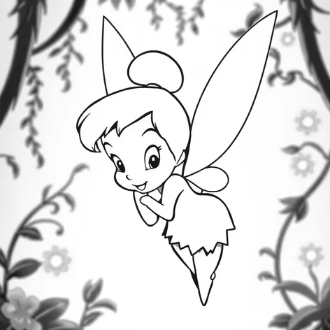 black and white tinkerbell