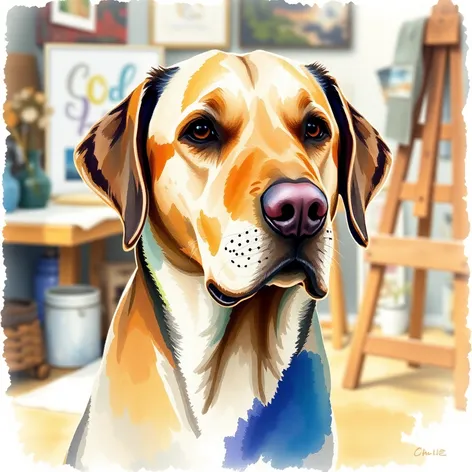 labrador retriever painting