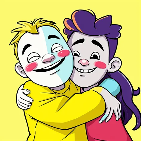 funny facemake hug each