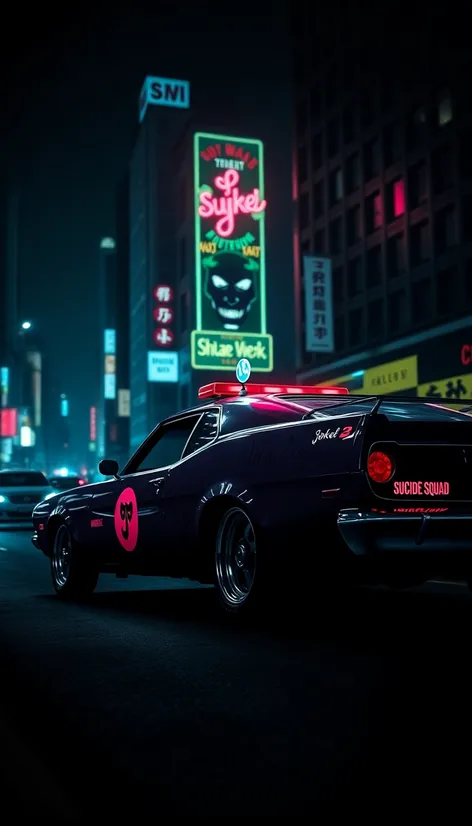 joker suicidé squad car