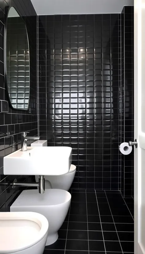 black toilet tiles