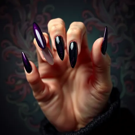 purple black nails