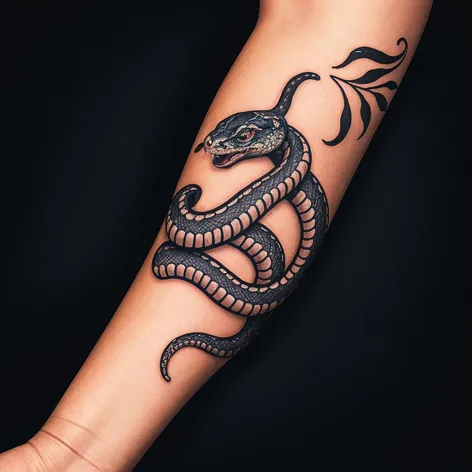 Snake around arm tattoo