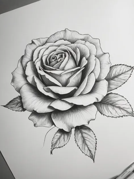 rose drawing outline