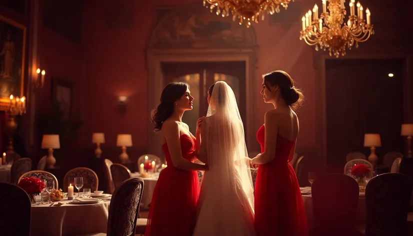 red bridesmaid dresses