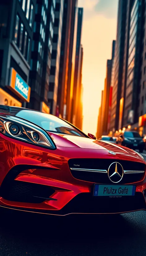 red mercedes benz