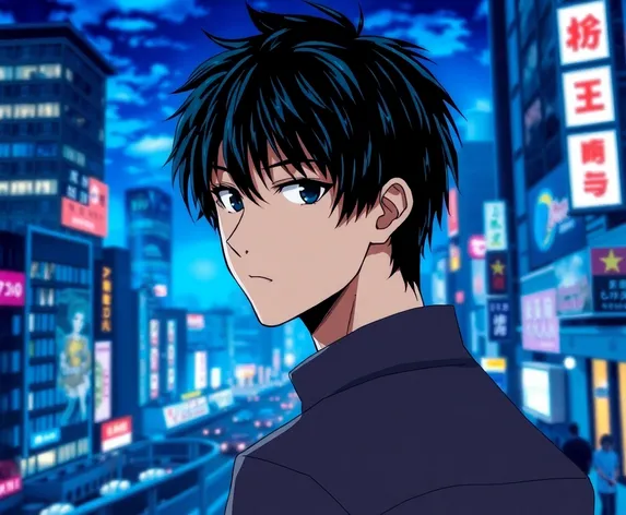 black haired anime guy