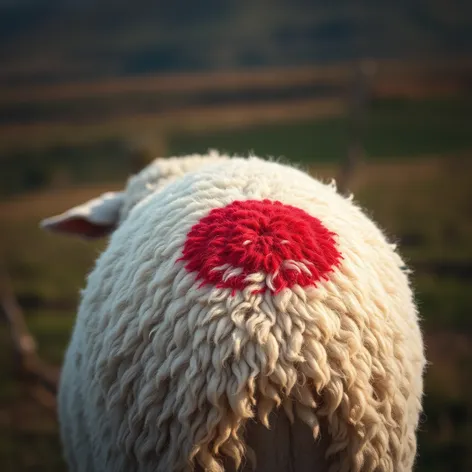 red mark on sheep's