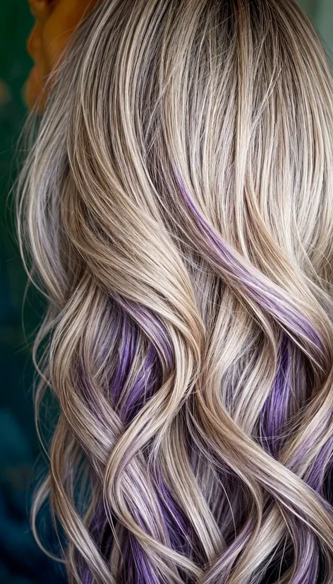 blonde with purple highlights