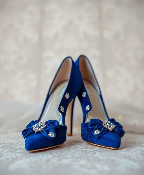 bridal shoes with blue