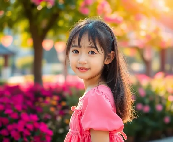 cute asian girl pink