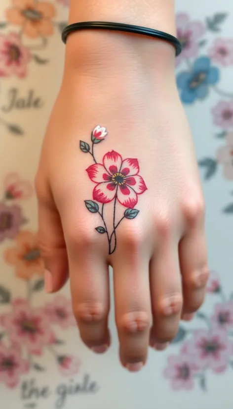 flower hand tattoo