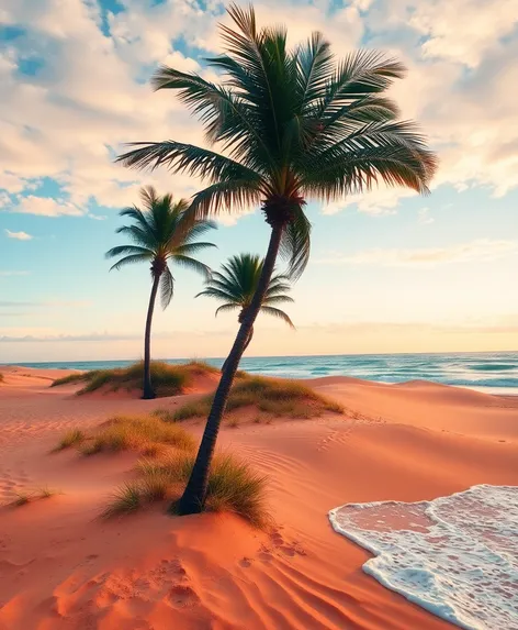 beach and palm trees