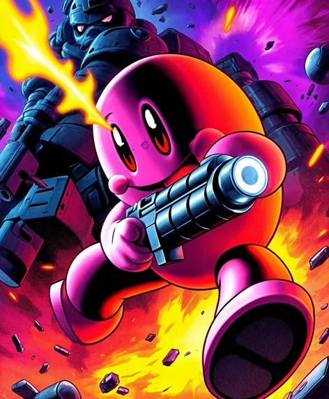 kirby with a gun