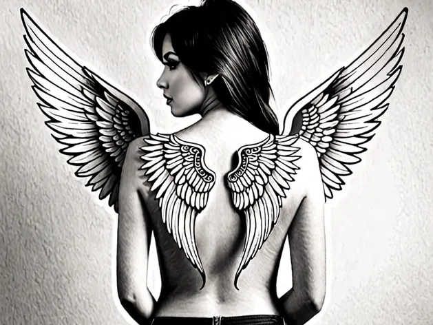 angel wings tattoo on