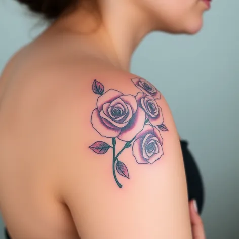 ladies rose tattoos