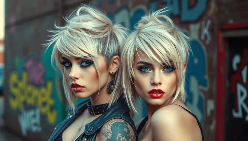 short hair blonde punks