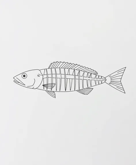 easy fish skeleton drawing