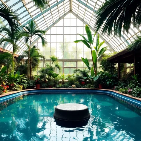 pool inside greenhouse