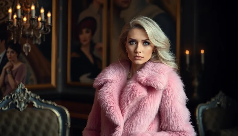 pink fur coat