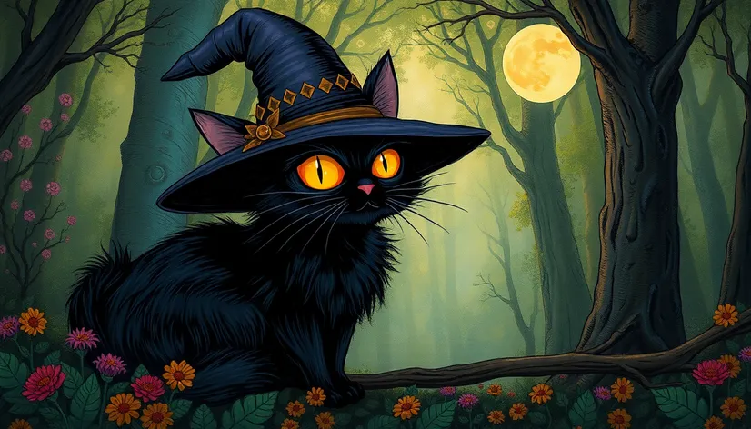 witch cat art