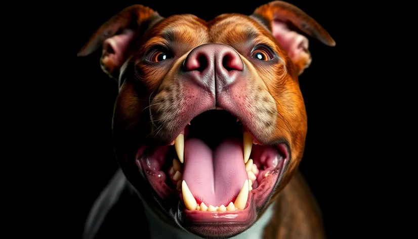 pitbull mouth open