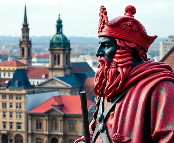 munich red man statue