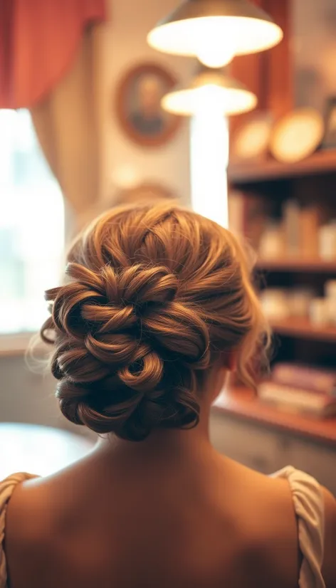 curly hair bun