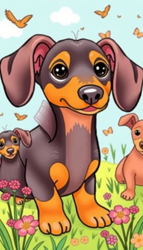 dachshund colouring book