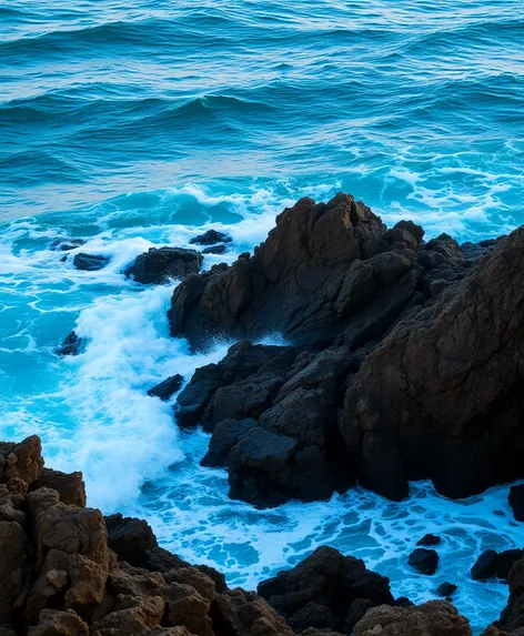 waves hitting the rocks