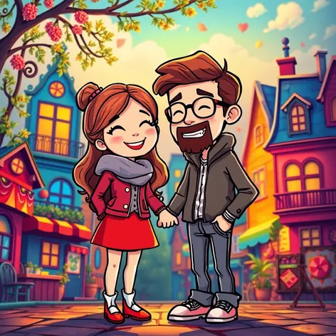 drawings of cartoon couples