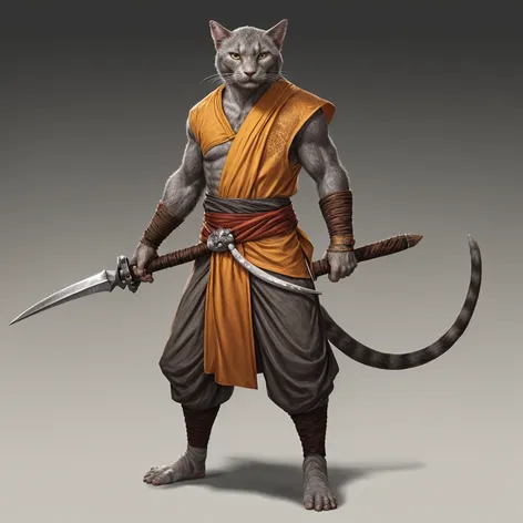 male tabaxi monk grey