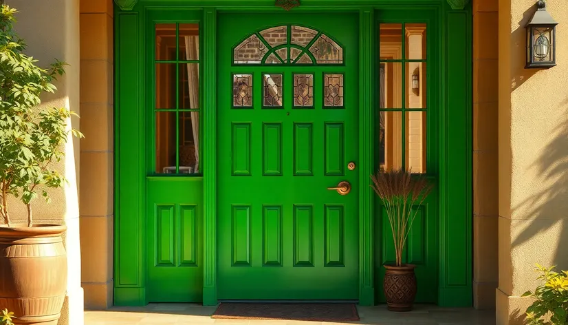 green front door