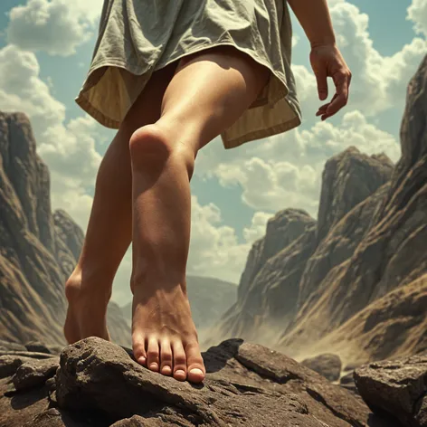 Giantess, barefoot, stomping