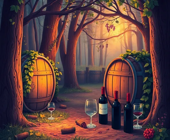 wine and woods illustration