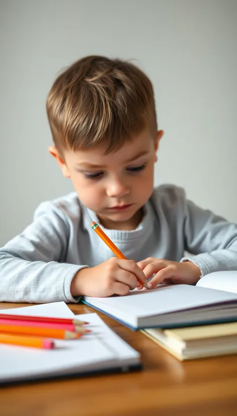 niño hace la tarea