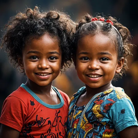 Two African babies looking