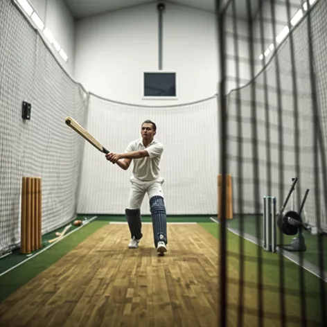 Indoor cricket nets with