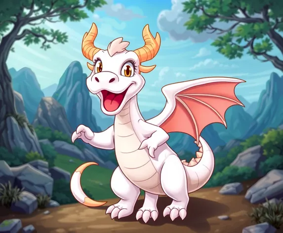 white dragon cartoon