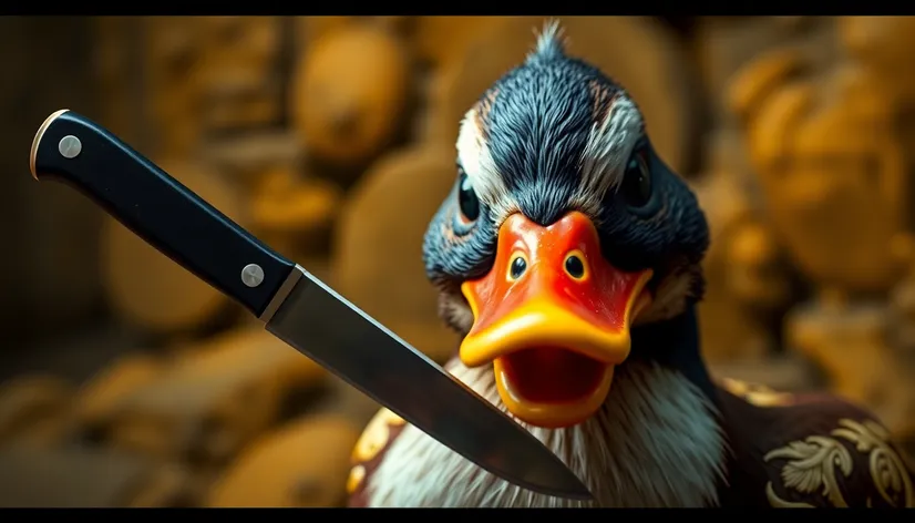 duck with knife