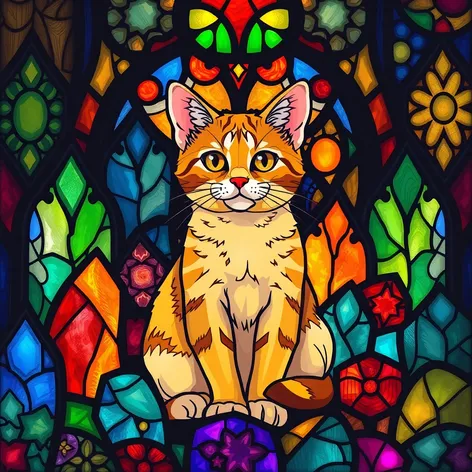 cat stained glass