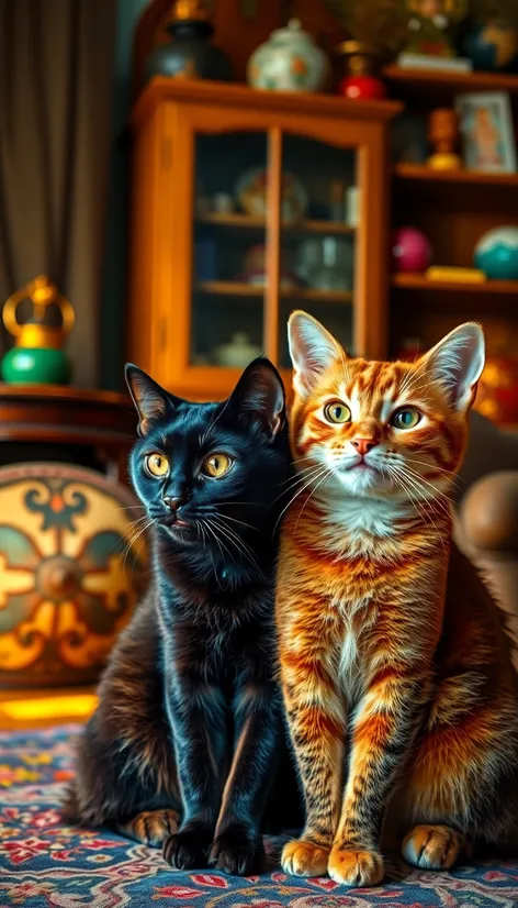 black cat and orange