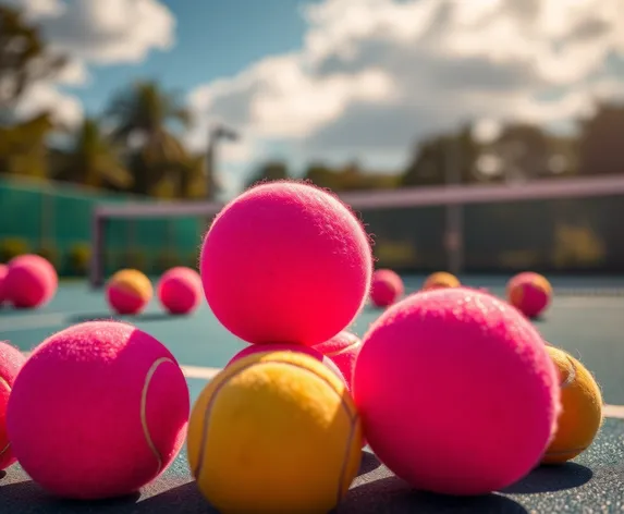 pink tennis balls