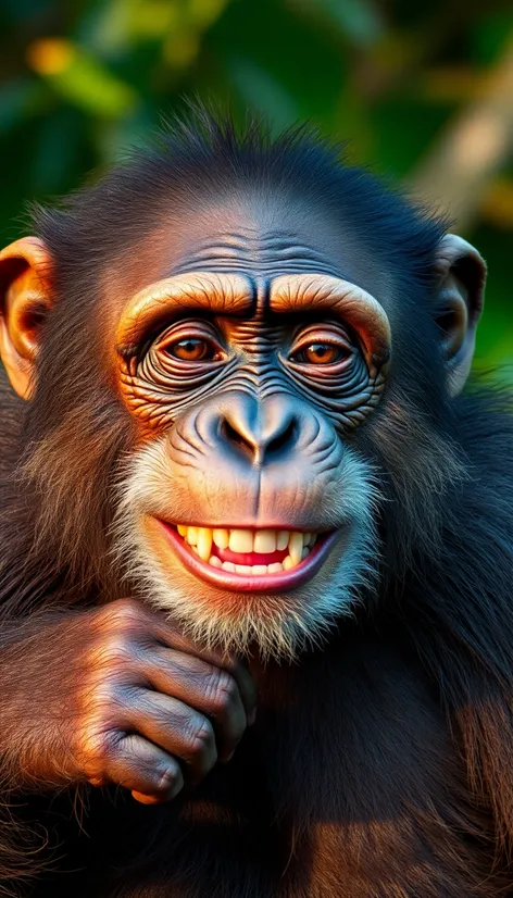 chimpanzee smiling