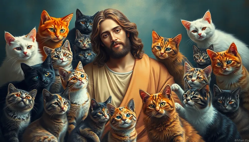 jesus with cats picture