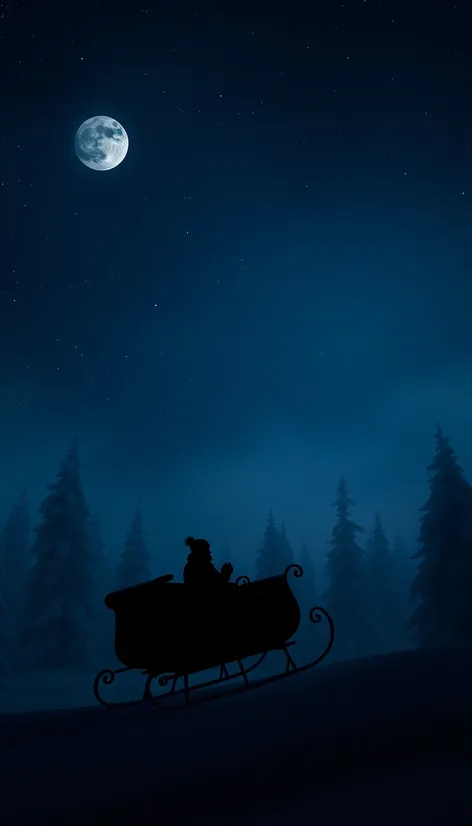 silhouette of santa's sleigh