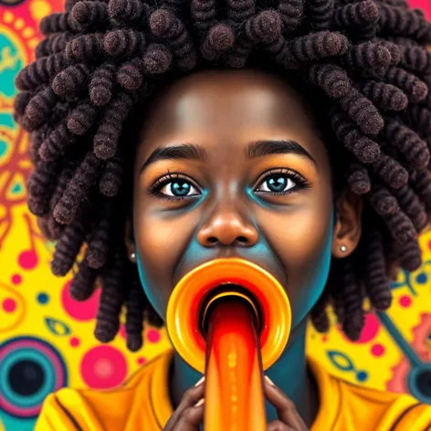 Black girl with trumpet