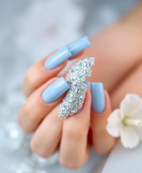 light blue nail designs