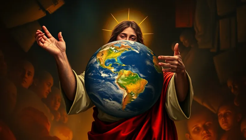 jesus holding the world